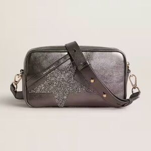 Golden Goose Star Bag in Gray Metallic Leather with Swarovski Crystal Star